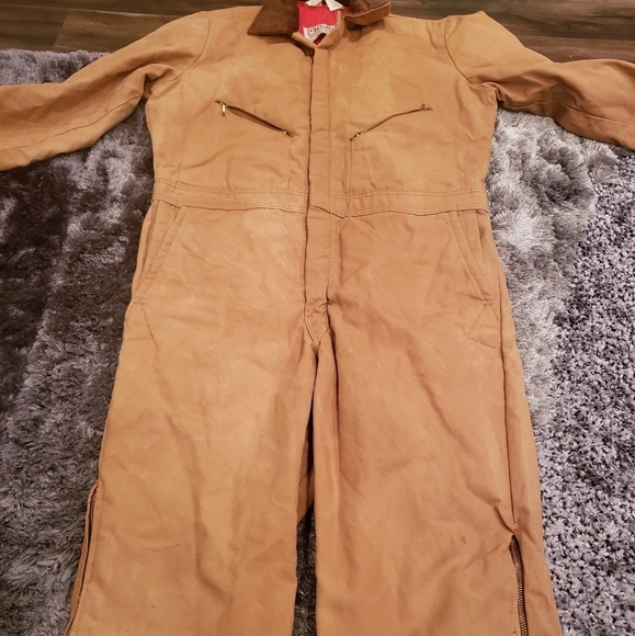 WALLS BLIZZARD PRUF INSULATED COVERALLS TAN SIZE LARGE CHEST 42-44 MADE IN USA